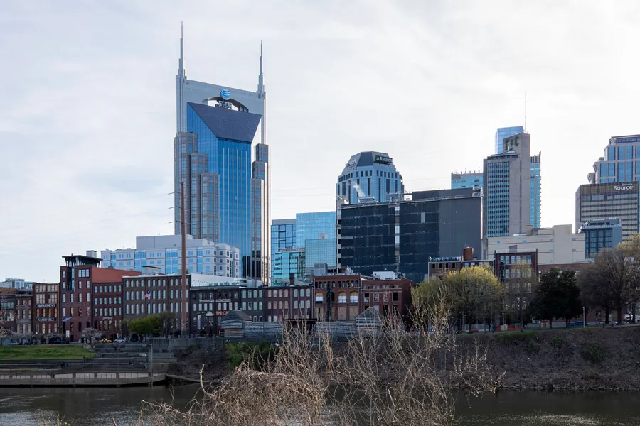 Downtown Nashville skyline from across the river