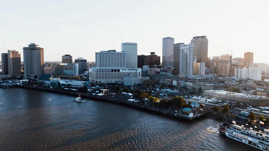 New Orleans riverfront and skyline